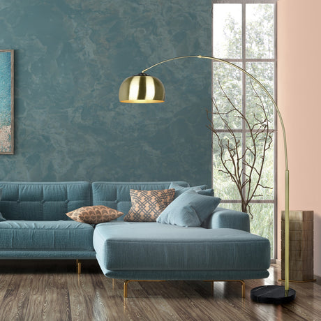 Argentina Arched Floor Lamp – Satin Brass
