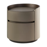 Cirze Bedside Table - Walnut and Beige