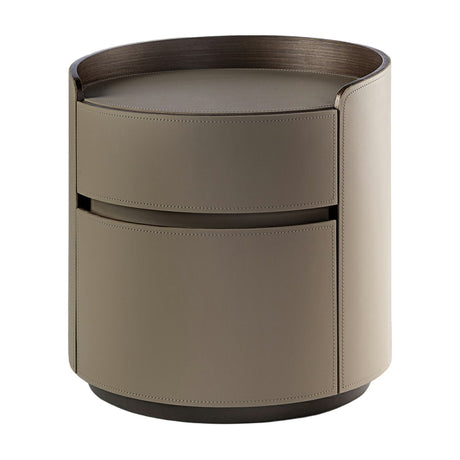 Cirze Bedside Table - Walnut and Beige