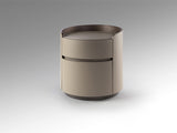 Cirze Bedside Table - Walnut and Beige