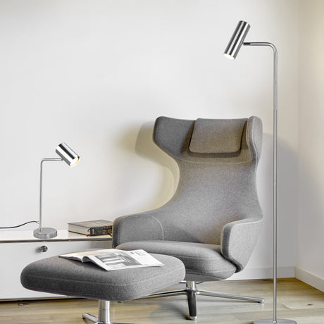 Marley Tube Floor Lamp - Satin Nickel