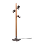 Marley 4 Light LED Wooden Floor Lamp – Satin Nickel