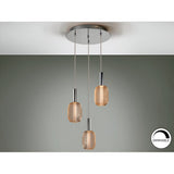 Micron 3 Light Dimmable LED Metal Mesh Cluster Pendant 15W 3000K - Rose Gold