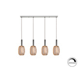 Micron 4 Light Dimmable LED Metal Mesh Bar Pendant 20W 3000K - Gold/Chrome