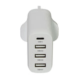 Mercury 35W USB-C & 3x USB-A Mains Charger