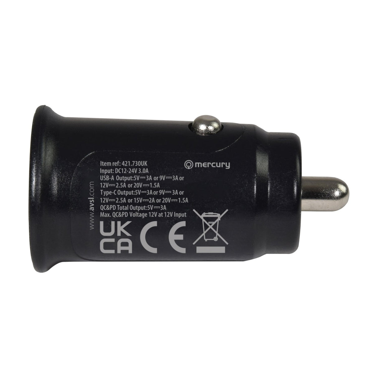 Mercury Compact USB Car Charger with QC & PD Ports