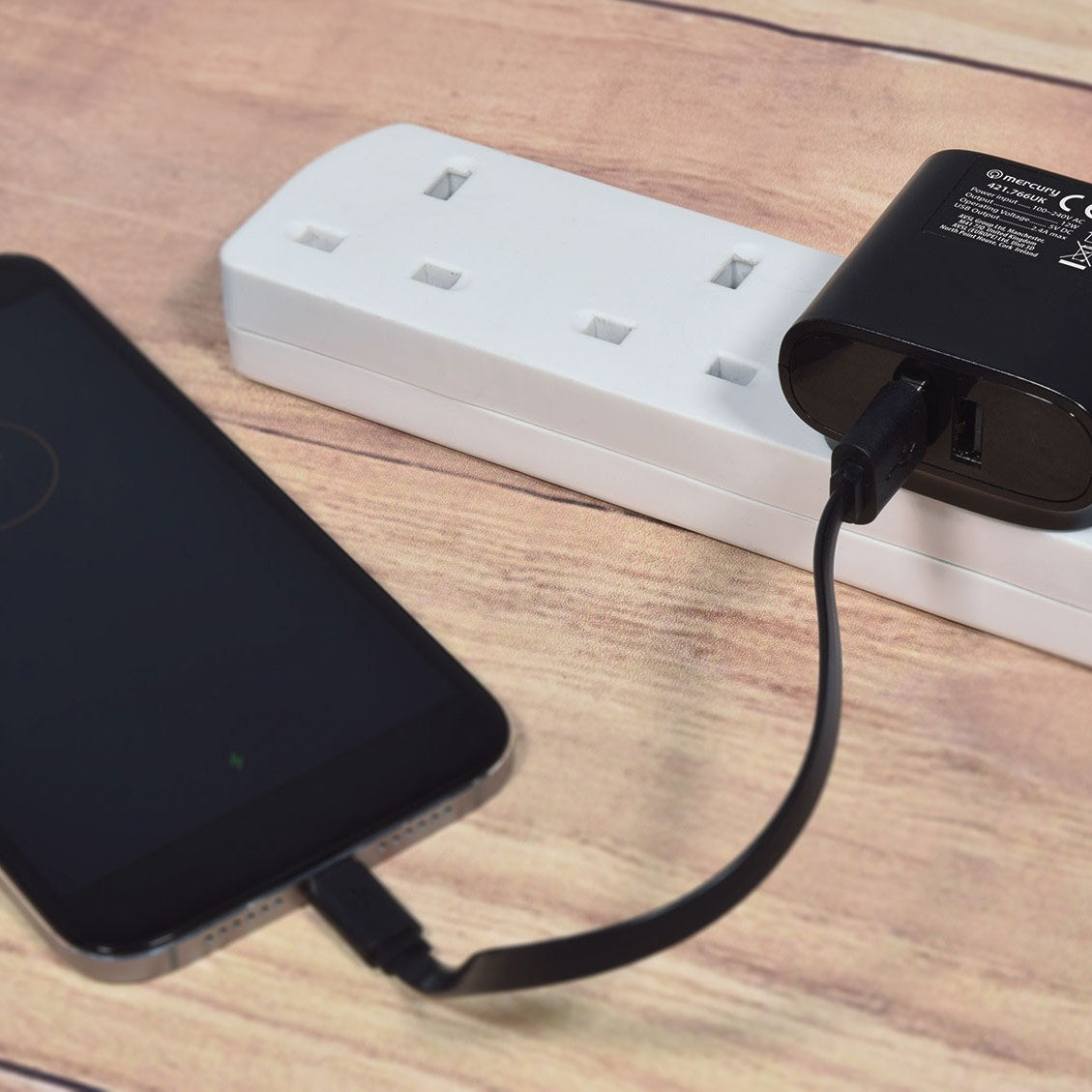 Mercury Dual USB Mains Charger 2.4A Plug