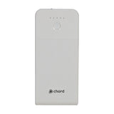 Chord PB-959 10,000mAh pedal power bank in white with textured ribbed casing, single power button, and five LED charge indicators.