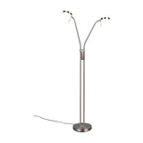 Monza 2 Light LED Floor Lamp – Satin Nickel