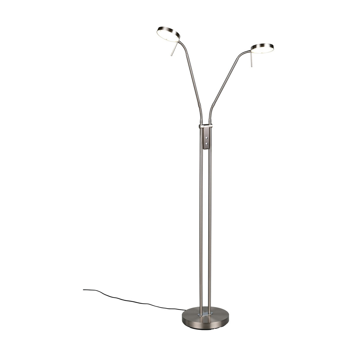 Monza 2 Light LED Floor Lamp – Satin Nickel