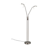 Monza 2 Light LED Floor Lamp – Satin Nickel