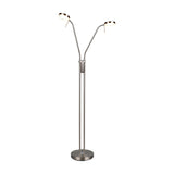 Monza 2 Light LED Floor Lamp – Satin Nickel