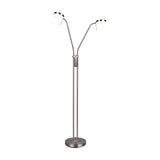 Monza 2 Light LED Floor Lamp – Satin Nickel