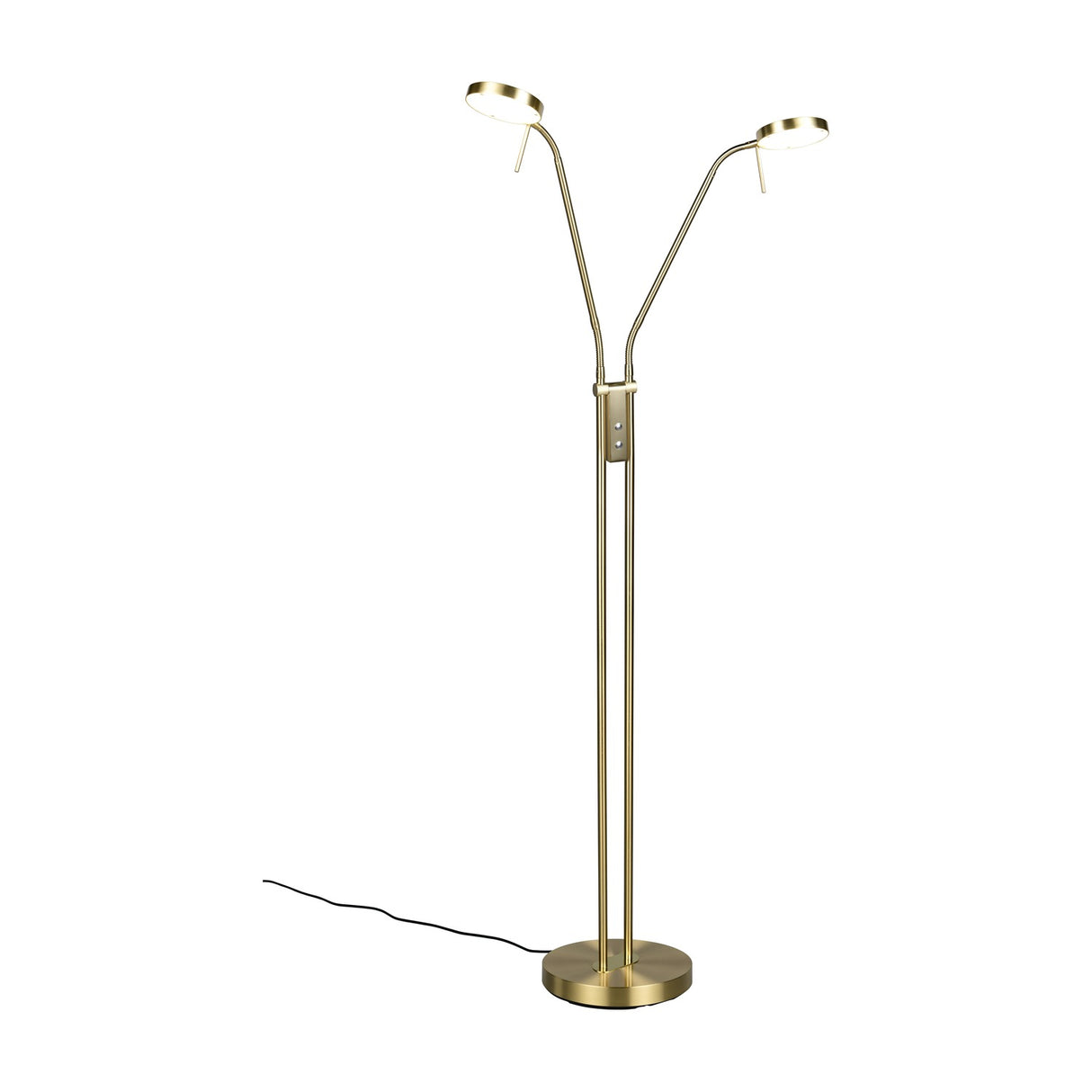 Monza 2 Light LED Floor Lamp – Satin Brass