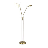 Monza 2 Light LED Floor Lamp – Satin Brass