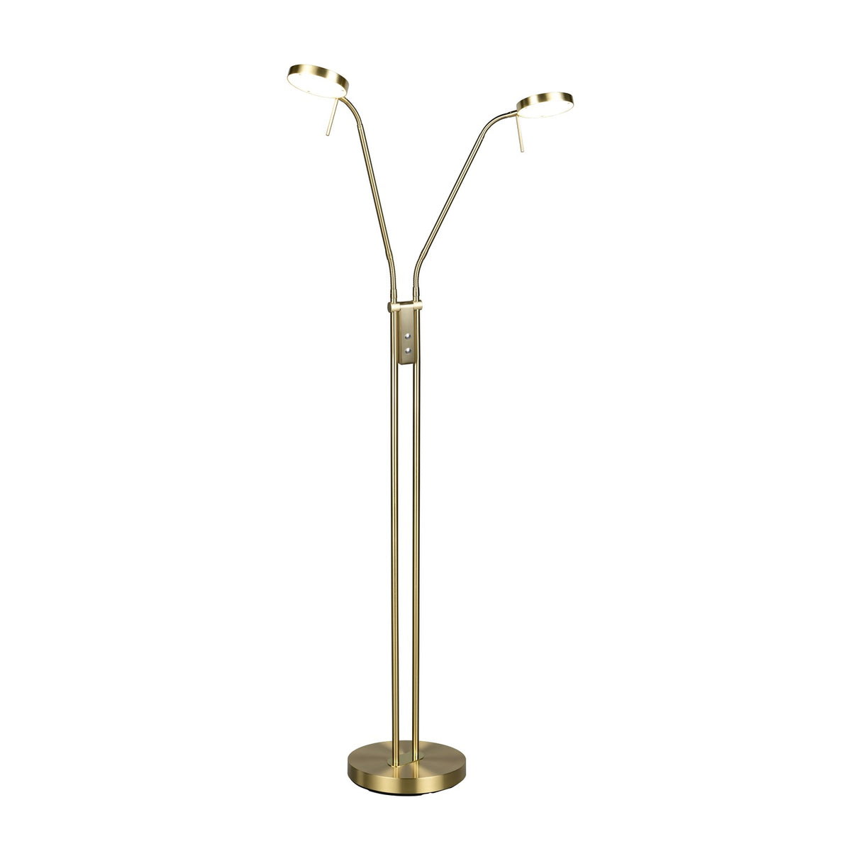 Monza 2 Light LED Floor Lamp – Satin Brass