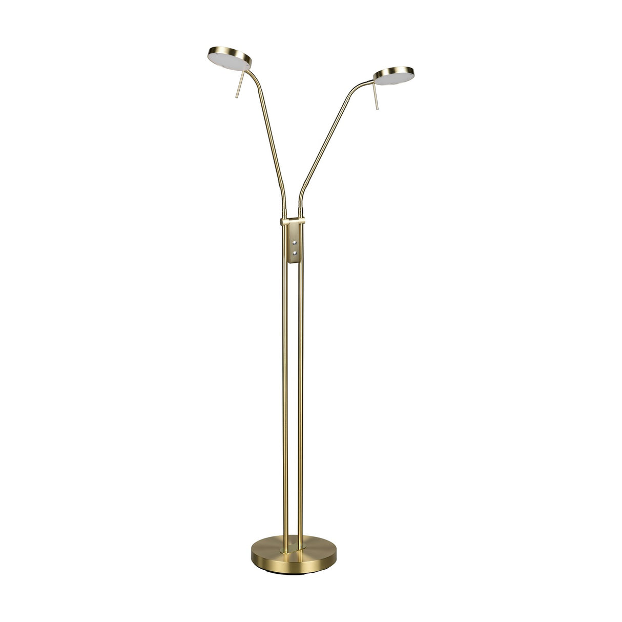Monza 2 Light LED Floor Lamp – Satin Brass