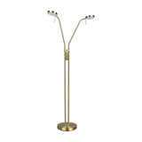 Monza 2 Light LED Floor Lamp – Satin Brass