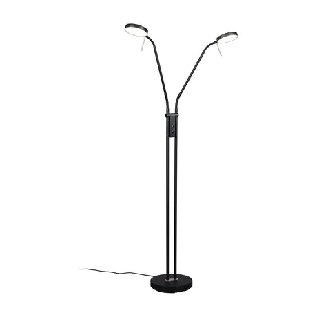 Monza 2 Light LED Floor Lamp – Matt Black