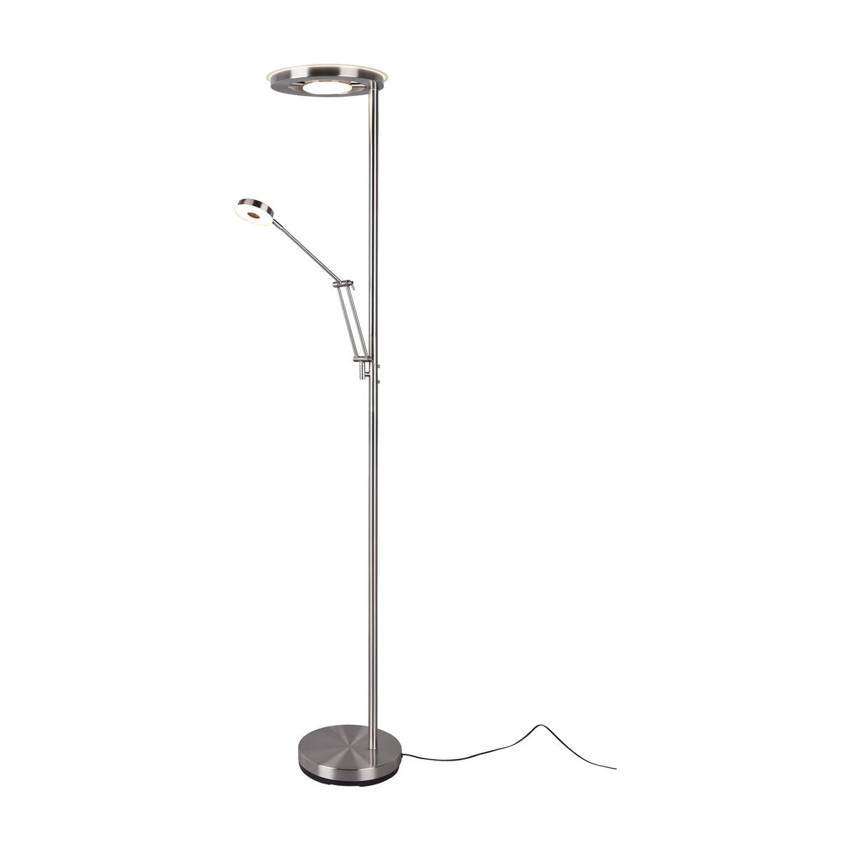 Barrie 2 Light LED Floor Lamp – Satin Nickel