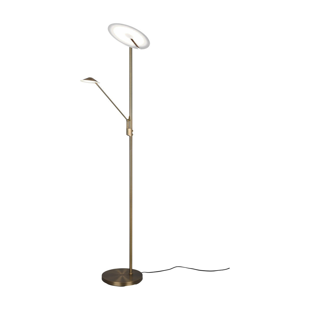 Brantford 2 Light LED Floor Lamp – Antique Brass