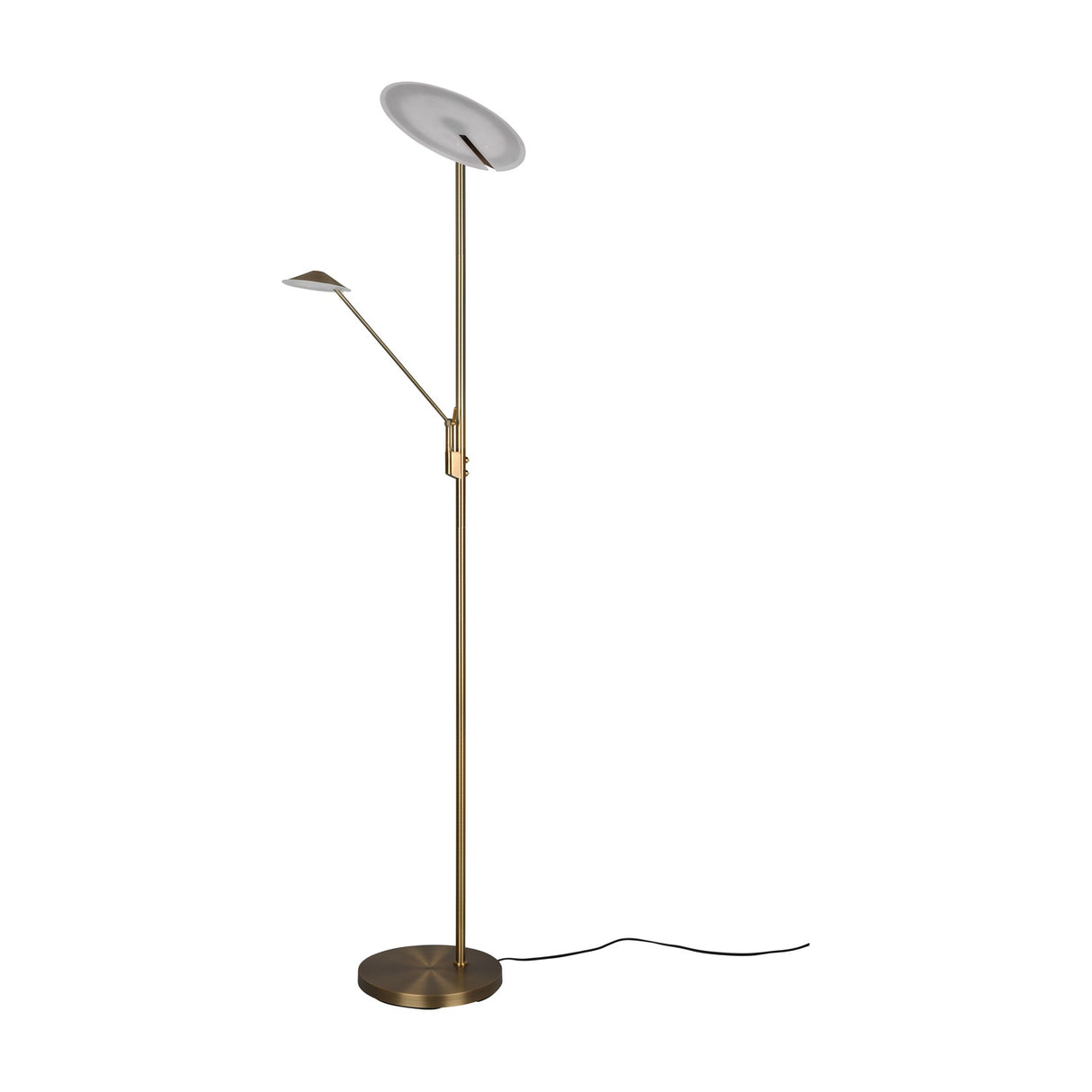 Brantford 2 Light LED Floor Lamp – Antique Brass