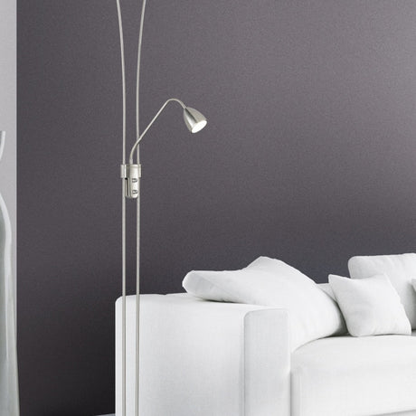 Arizona 2 Light LED Floor Lamp – Satin Nickel