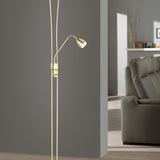 Arizona 2 Light LED Floor Lamp – Satin Brass