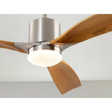 Anemos CCT Dimmable LED Wood Ceiling Fan Light - Nickel/Brown