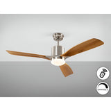 Anemos CCT Dimmable LED Wood Ceiling Fan Light - Nickel/Brown