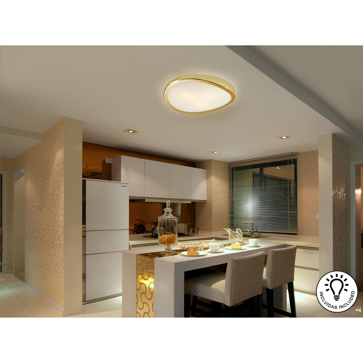 Leda 3 Light Flush - Gold