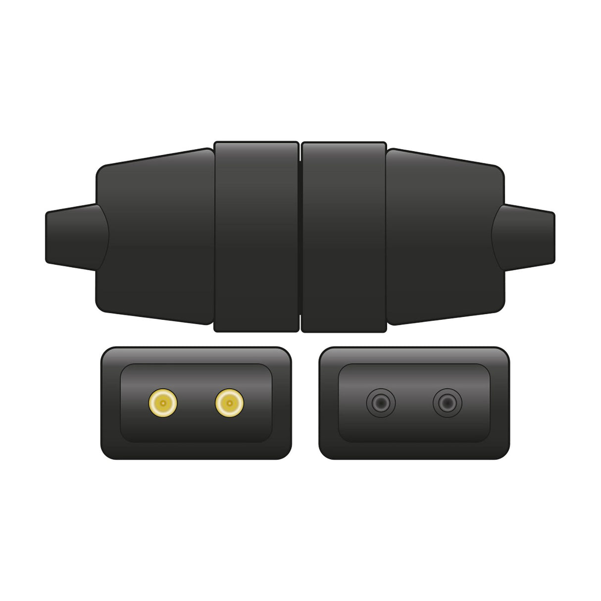 Mercury 2-Pin Rubber In-Line Connector 10A Black