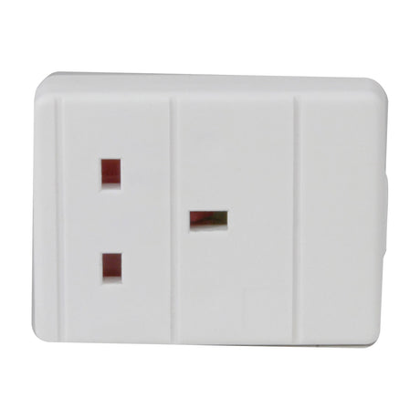 AVSL Mercury 1 gang extension lead socket end in white PVC with single 13A UK three-pin outlet, shown on a plain white background.