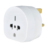 Mercury World to UK Travel Adaptor in white thermoplastic with universal input socket and UK 3-pin plug, shown on a plain white background.