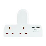 AV:Link T-Shape 2 Way Mains Adaptor with USB-A & USB-C