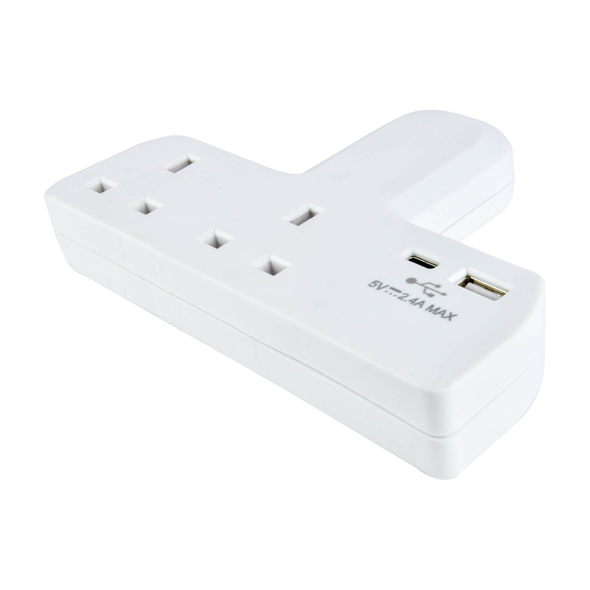AV:Link T-Shape 2 Way Mains Adaptor with USB-A & USB-C