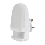 LYYT LED Night Light with PIR motion sensor in white moulded plastic, side view showing UK 3-pin plug and front-facing sensor lens, on a white background.