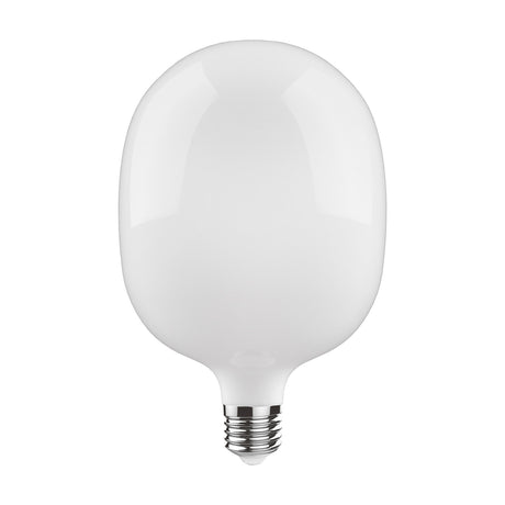 Classic E27 dimmable light bulb, Type M shape 17cm, opal white glass with chrome screw cap, 4W 2700K warm white, shown on a plain white background.