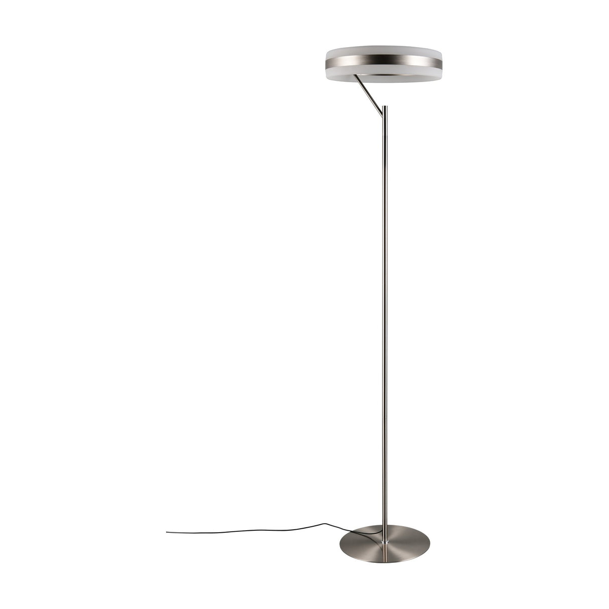 Dios LED Glass Floor Lamp – Satin Nickel