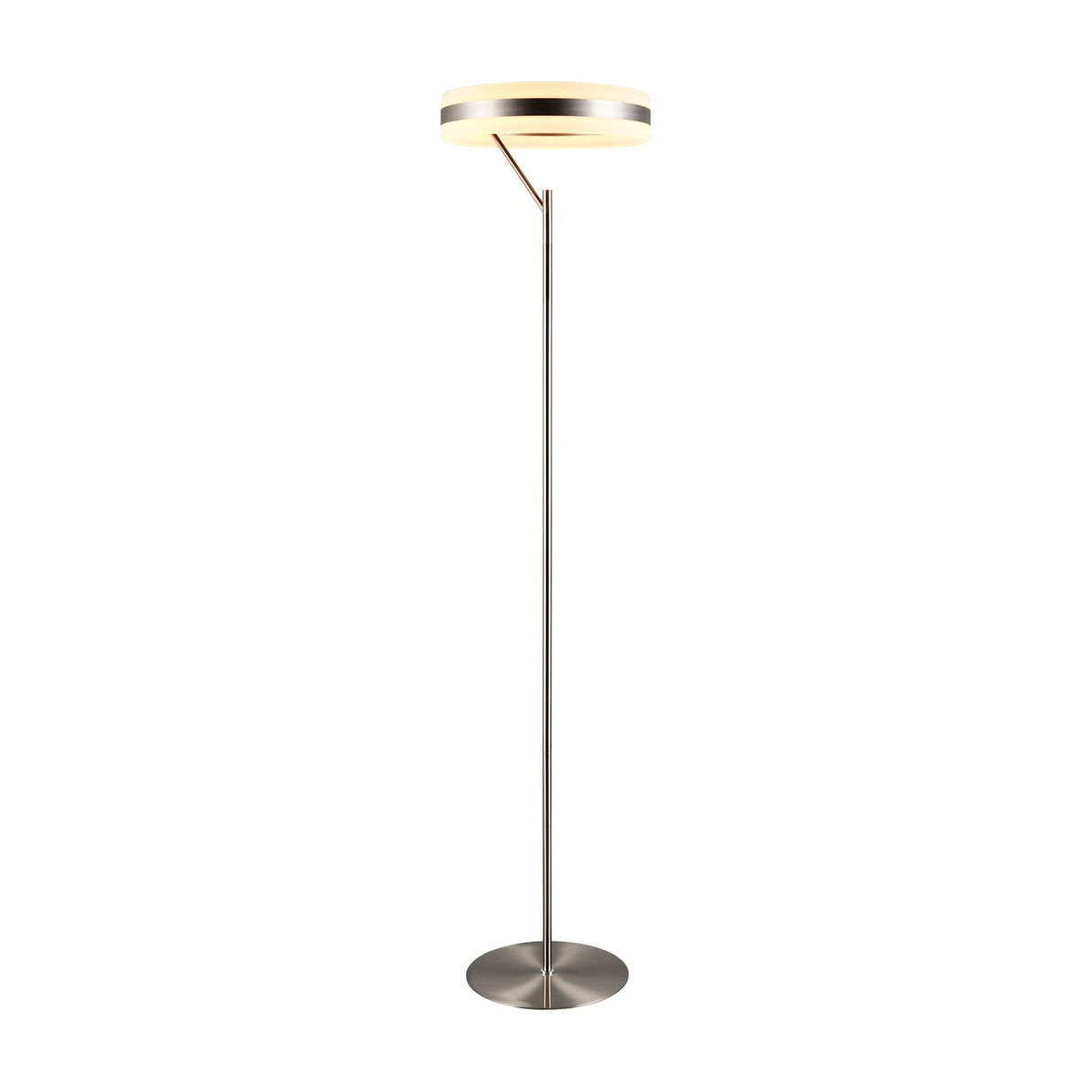 Dios LED Glass Floor Lamp – Satin Nickel
