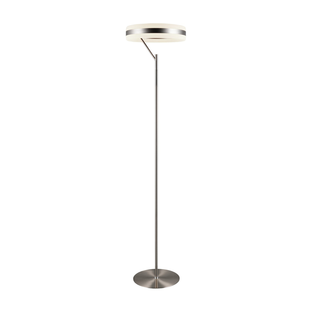 Dios LED Glass Floor Lamp – Satin Nickel