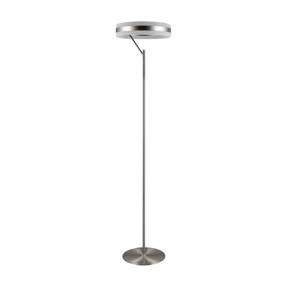 Dios LED Glass Floor Lamp – Satin Nickel