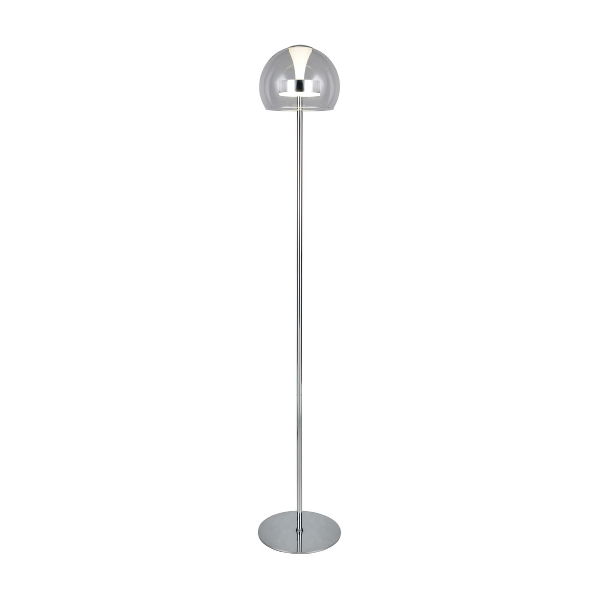 Flynt LED Glass Floor Lamp – Chrome