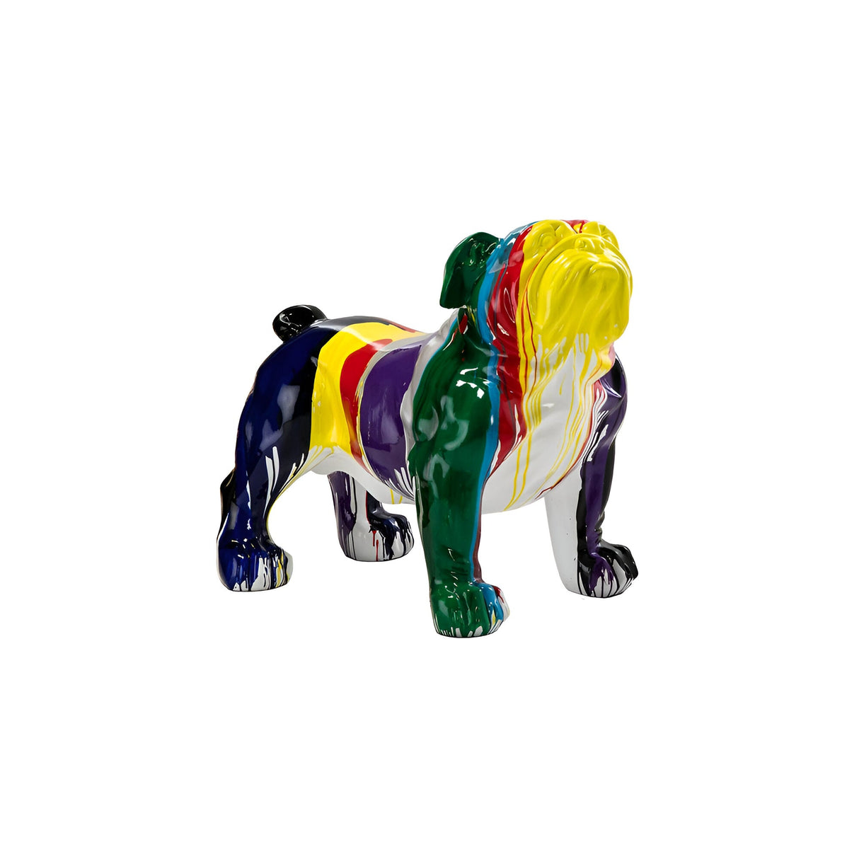 Hugo Multicolour Gloss Stream Bulldog Outdoor Sculpture - 94cm
