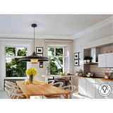 Fiji 1 Light Wood Pendant -Black