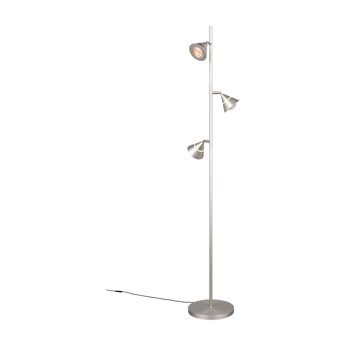 Romeo 3 Light LED Floor Lamp – Satin Nickel