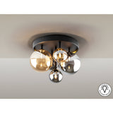 Dark 5 Light Glass Semi-Flush - Black/Brass
