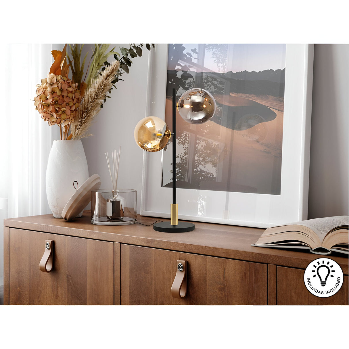 Dark  Table Lamp - Black/Brass