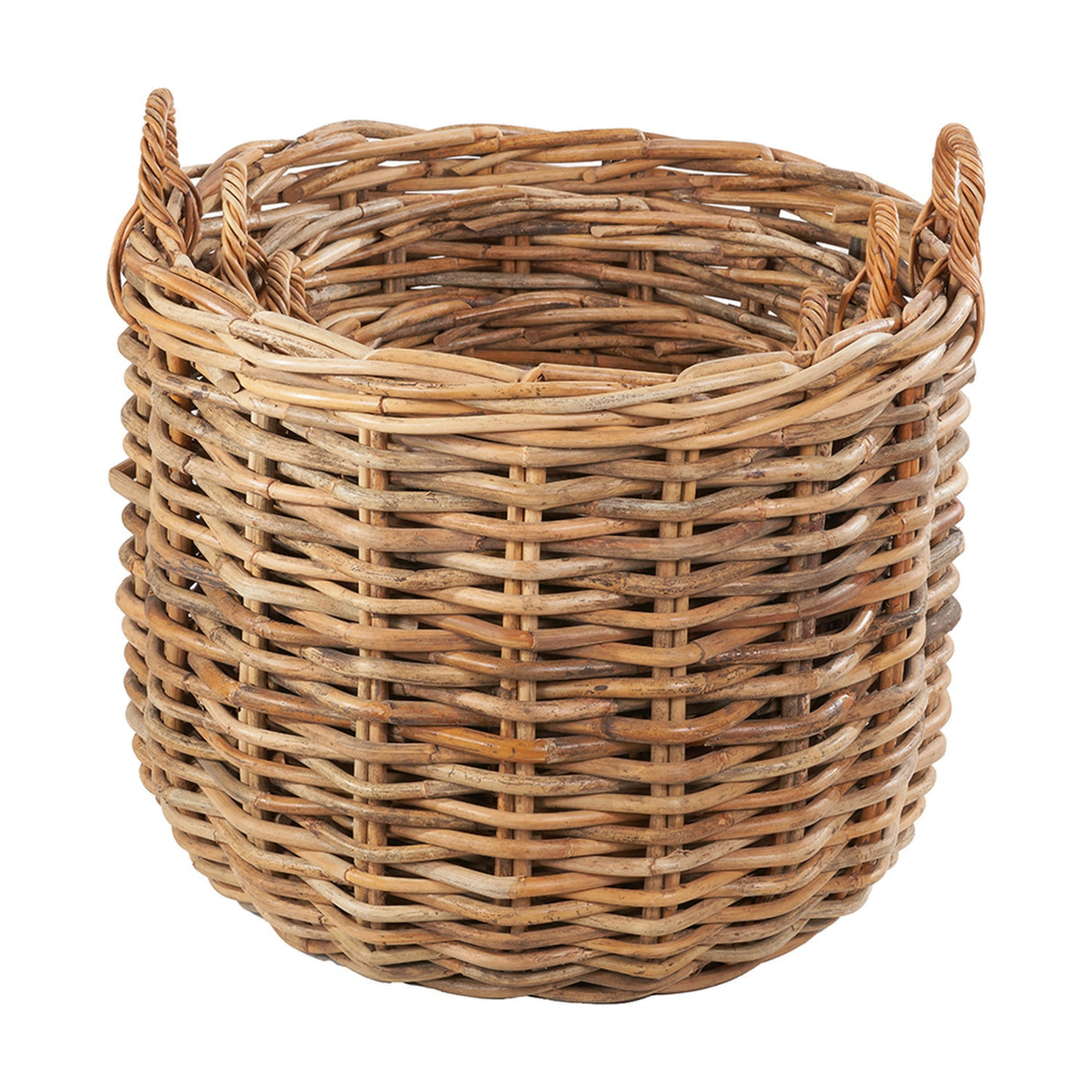 Tobs Set of 3 Chunky Rattan Round Logs Baskets - 77cm