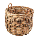 Tobs Set of 3 Chunky Rattan Round Logs Baskets - 77cm